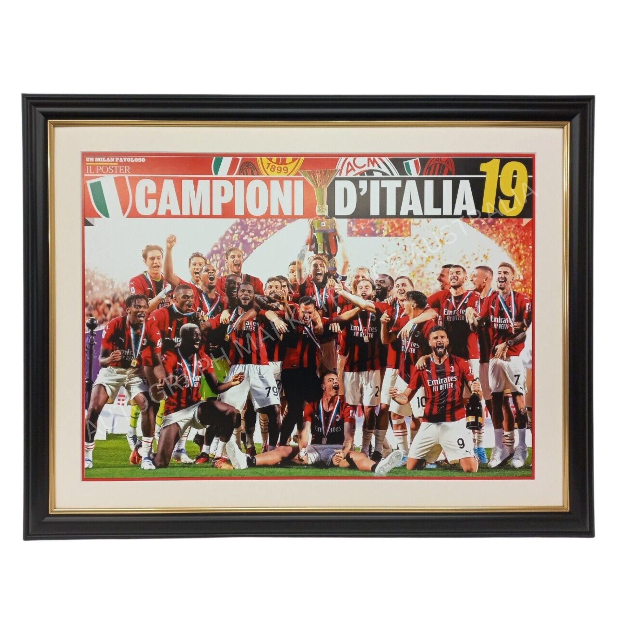 AC MILAN CAMPIONE D'ITALIA SQUADRA 2021/2022 SERIE A SCUDETTO POSTER  45X32CM