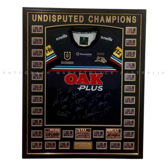 Penrith Panthers NRL Rugby League Framed Undisputed Champions Signed Jersey