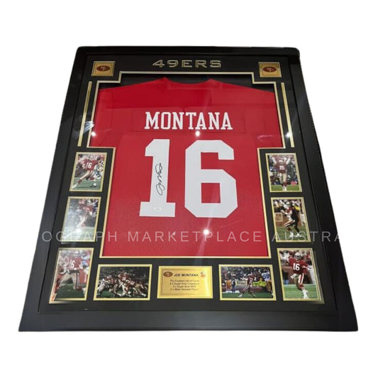Framed Joe Montana San Francisco 49ERS NFL signed jersey