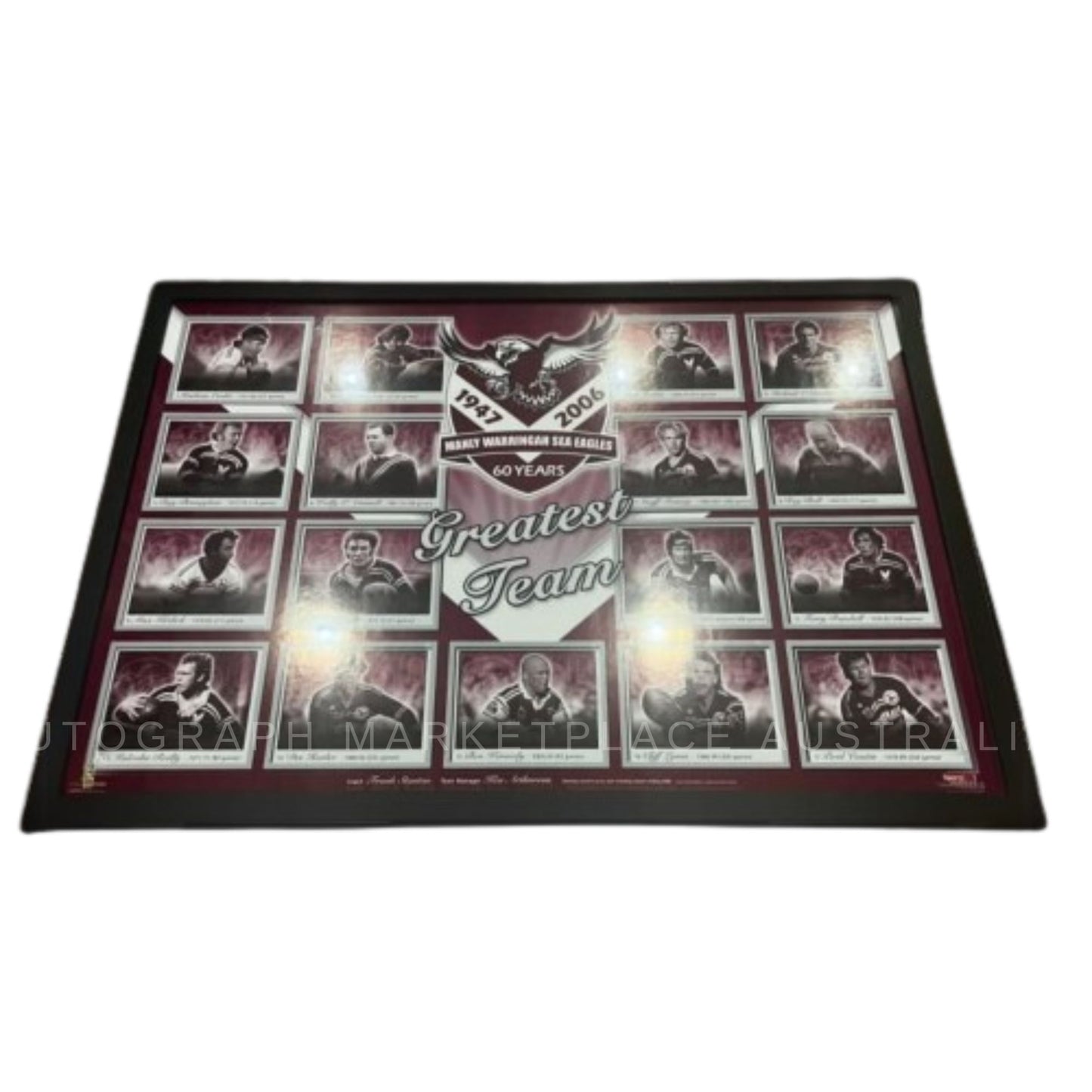 RARE Manly Warringah Sea Eagles 60 years greatest team frame