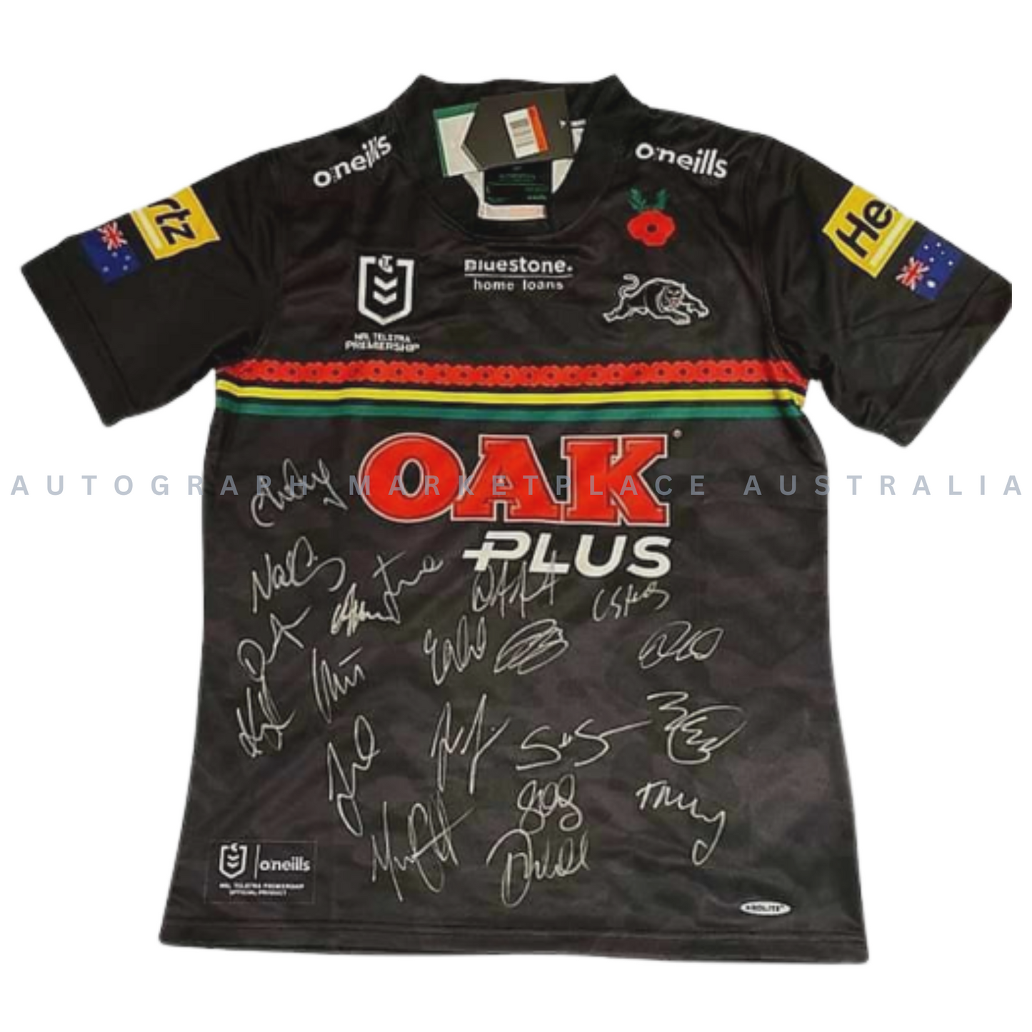 2022 Penrith Panthers ANZAC Team Signed Jersey - Limited Edition NRL Memorabilia