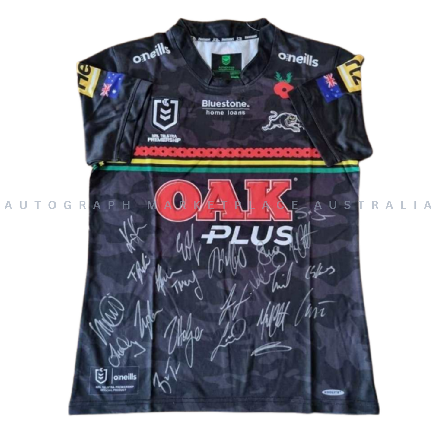 2022 Penrith Panthers ANZAC Team Signed Jersey - Limited Edition NRL Memorabilia