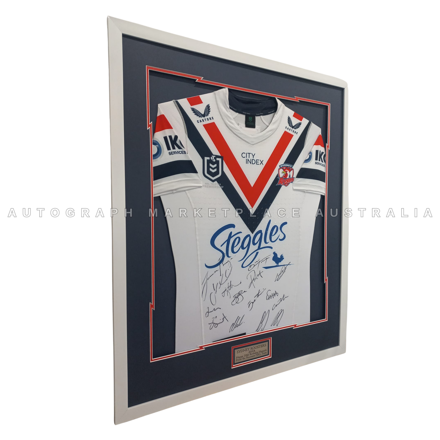 2024 Sydney Roosters Framed Signed Jersey - Authentic NRL Rugby League Memorabilia