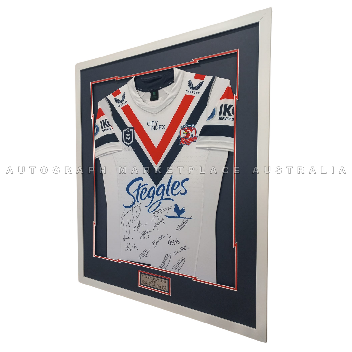 2024 Sydney Roosters Framed Signed Jersey - Authentic NRL Rugby League Memorabilia