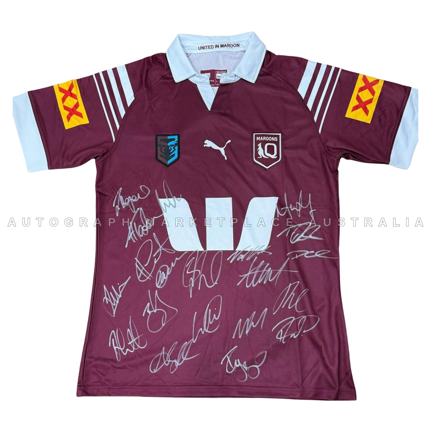 2024 Queensland Maroons Team Signed State of Origin Jersey with COA *Walsh*