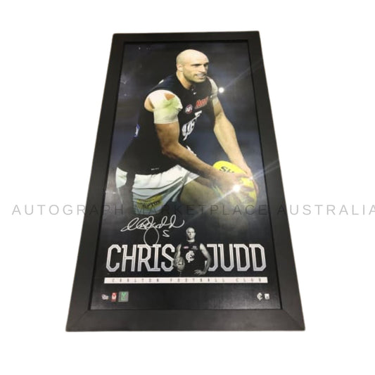 Framed AFL Print Personally Signed by Carlton's Chris Judd