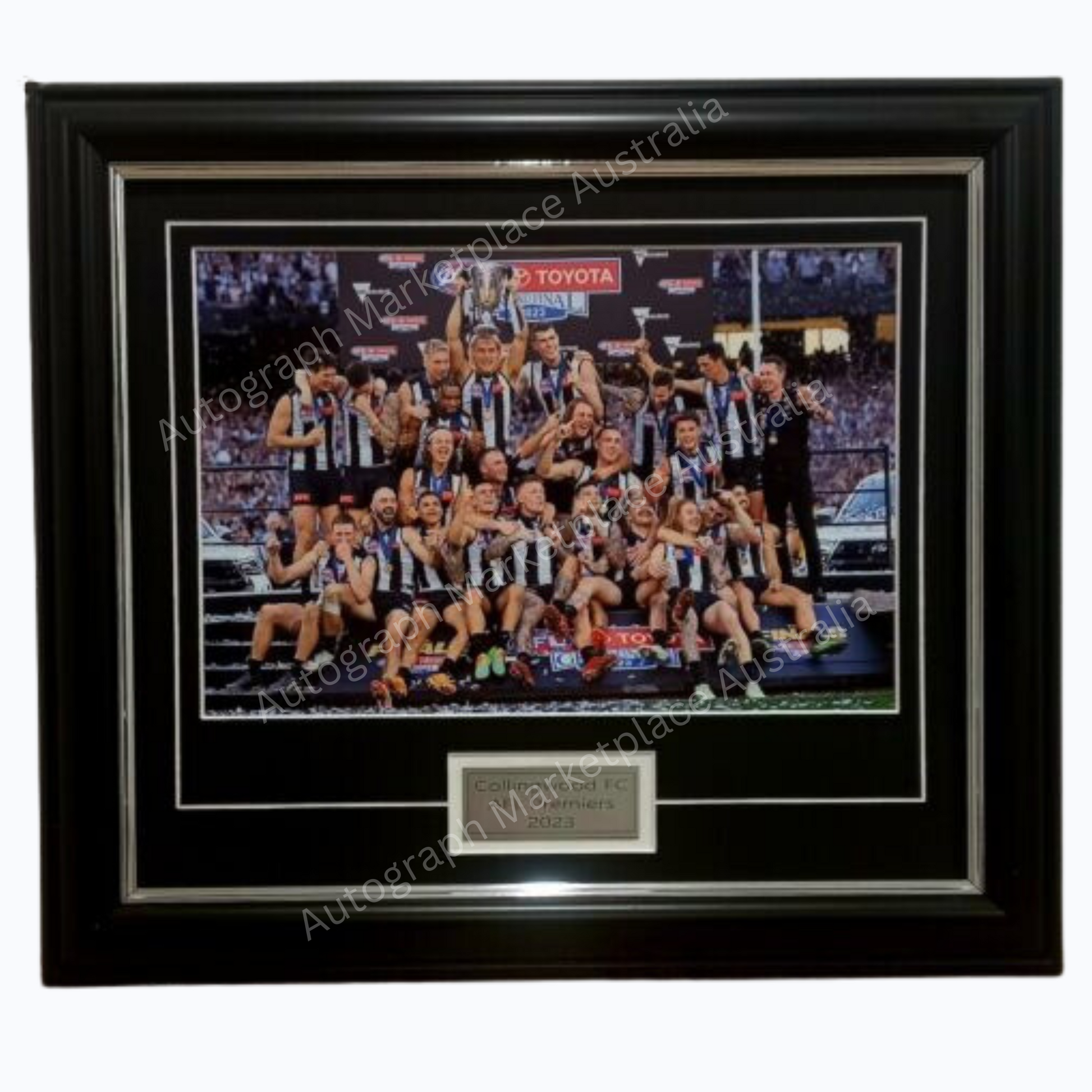 Collingwood FC AFL Premiers 2023 - Framed Championship Memorabilia - Front Side View