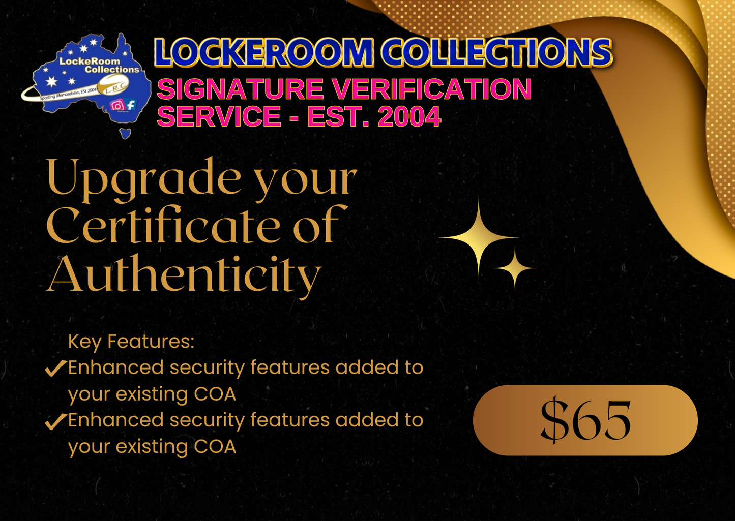 Upgrade a Previously Issued Lockeroom Collections COA