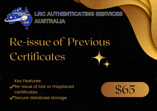 Re-issue of Previous Certificates