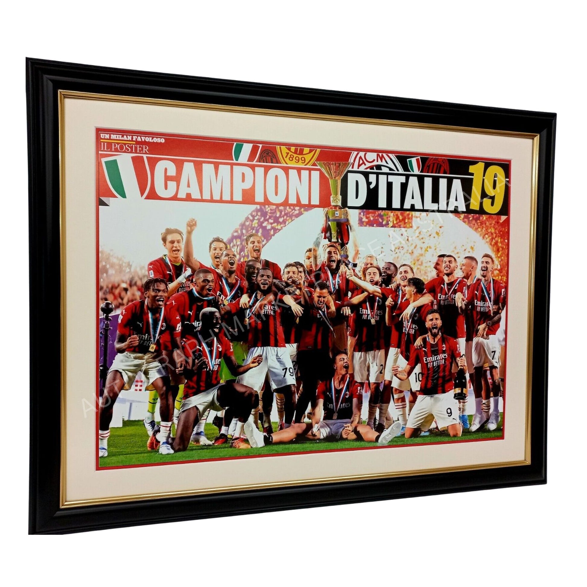 AC Milan 2021/2022 Serie A Champions D'Italia Celebration Framed Poster Photo