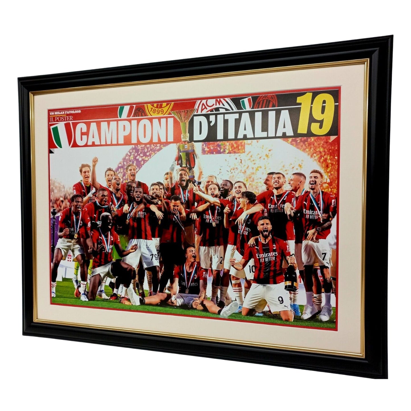 AC Milan 2021/2022 Serie A Champions D'Italia Celebration Framed Poster Photo