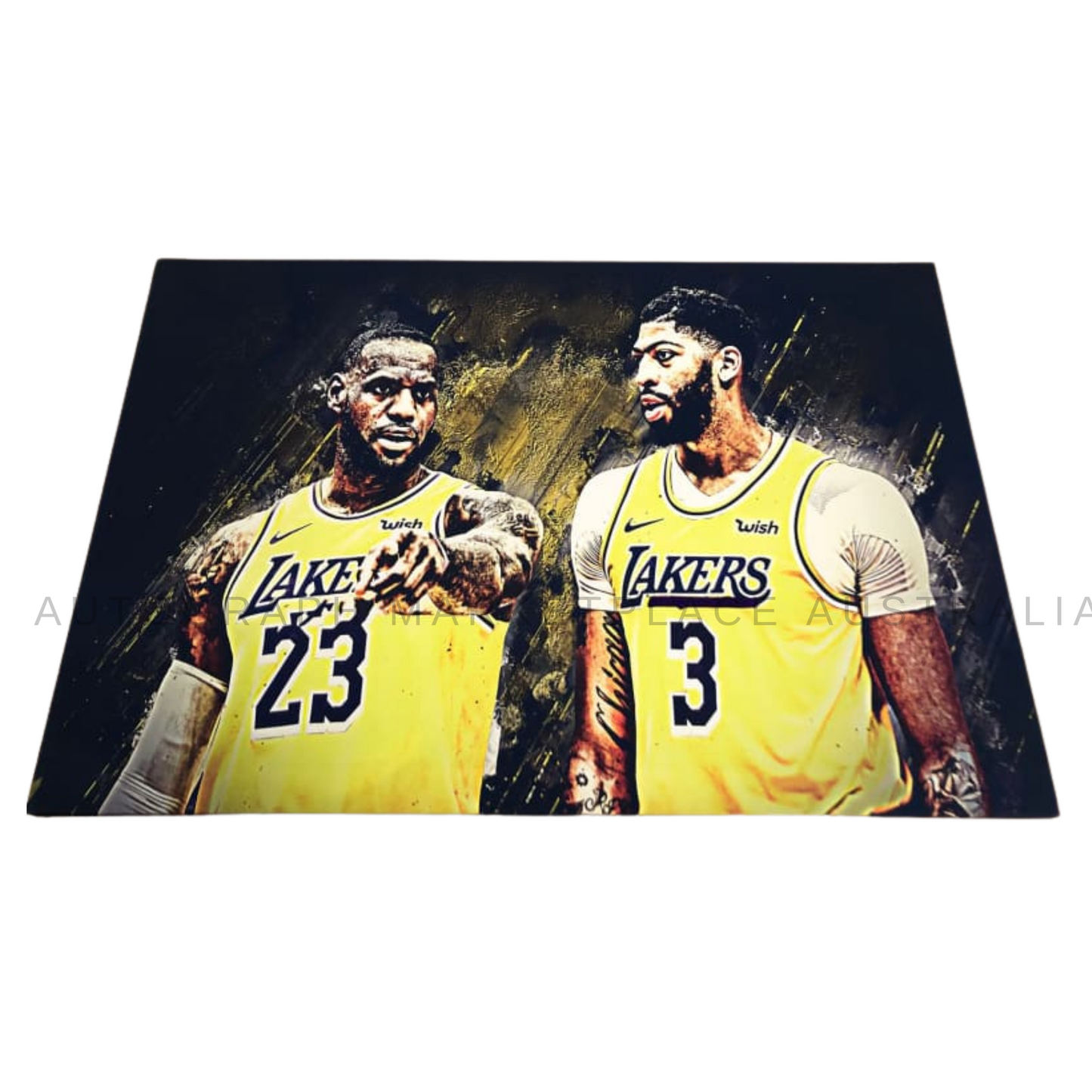 Large framed Lebron James and Anthony Davis LA Lakers NBA Canvas