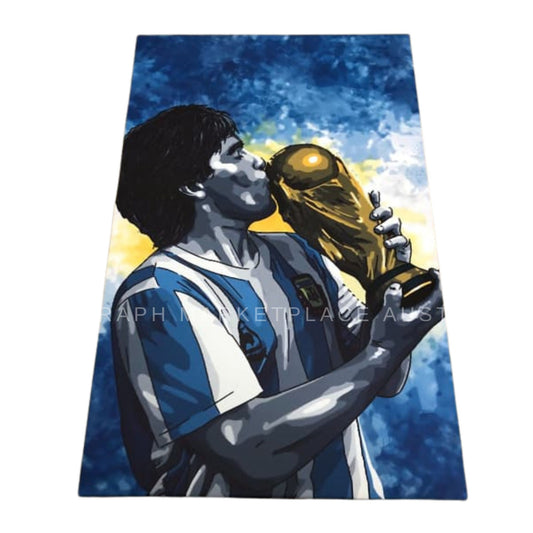 Diego Maradona framed Argentina soccer football canvas