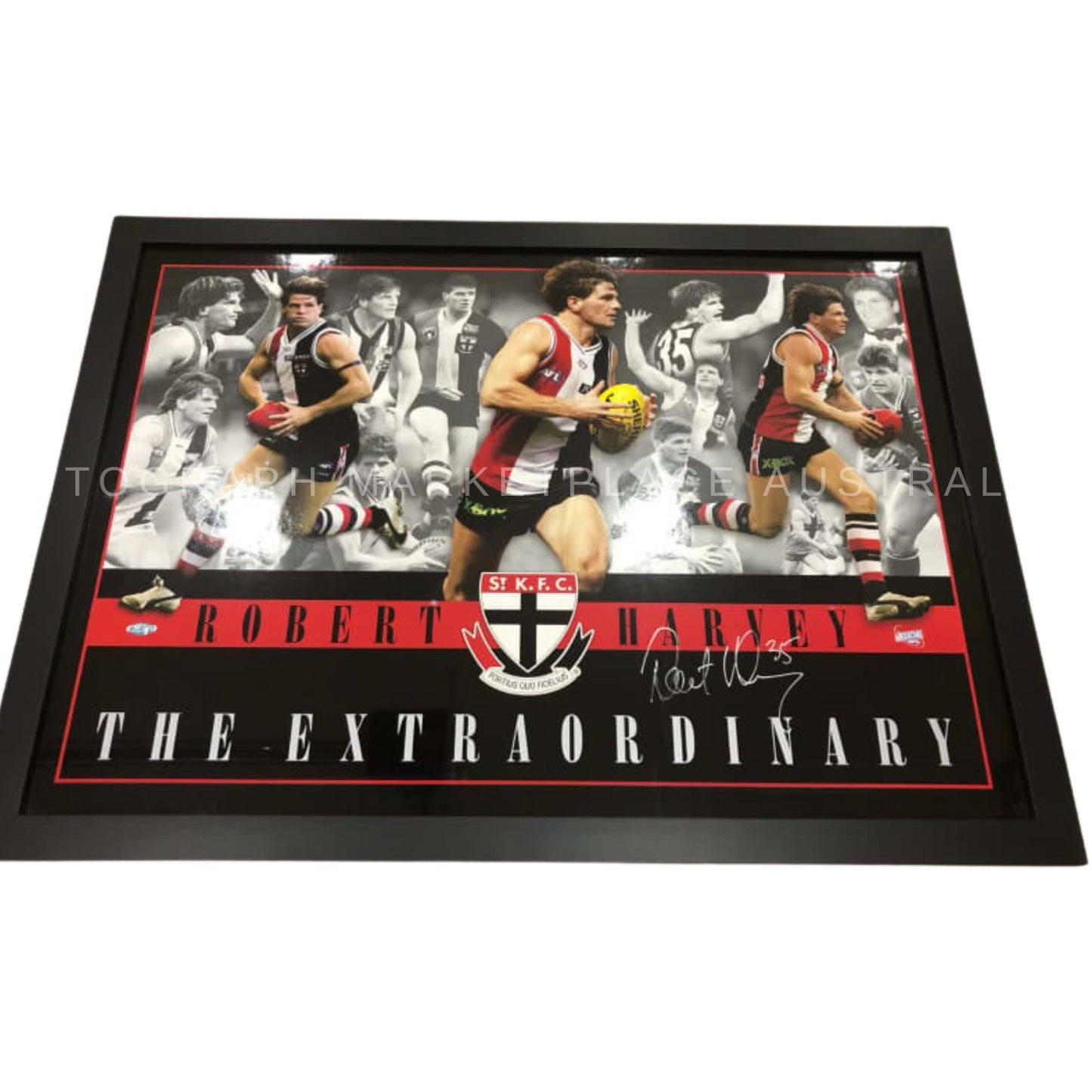 Hand-Signed Robert Harvey St Kilda Saints AFL Framed Print