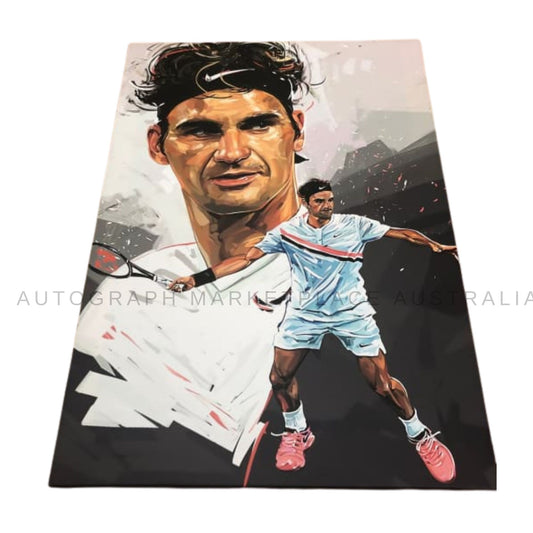 Brand New Roger Federer Large Framed Tennis Canvas