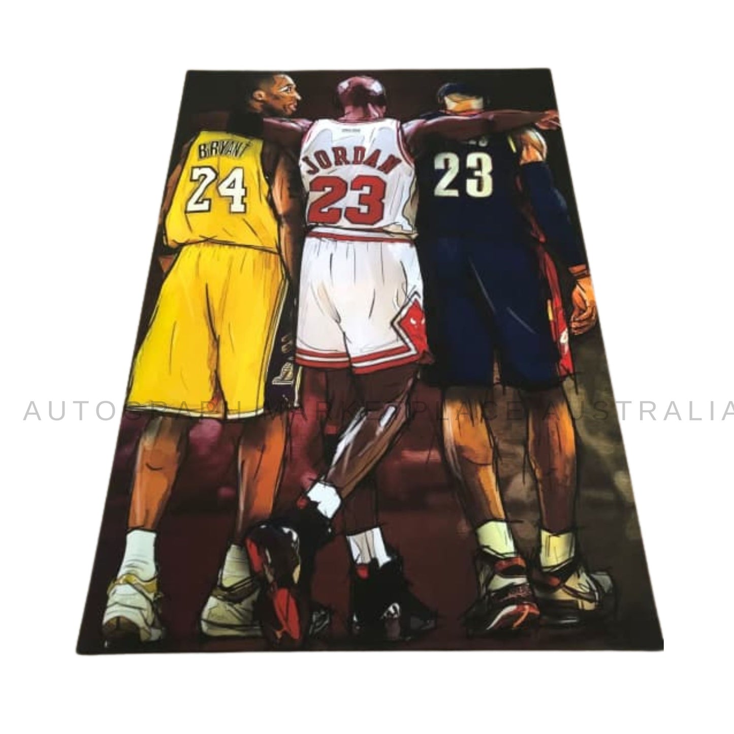 Kobe Bryant Michael Jordan Lebron James NBA framed canvas