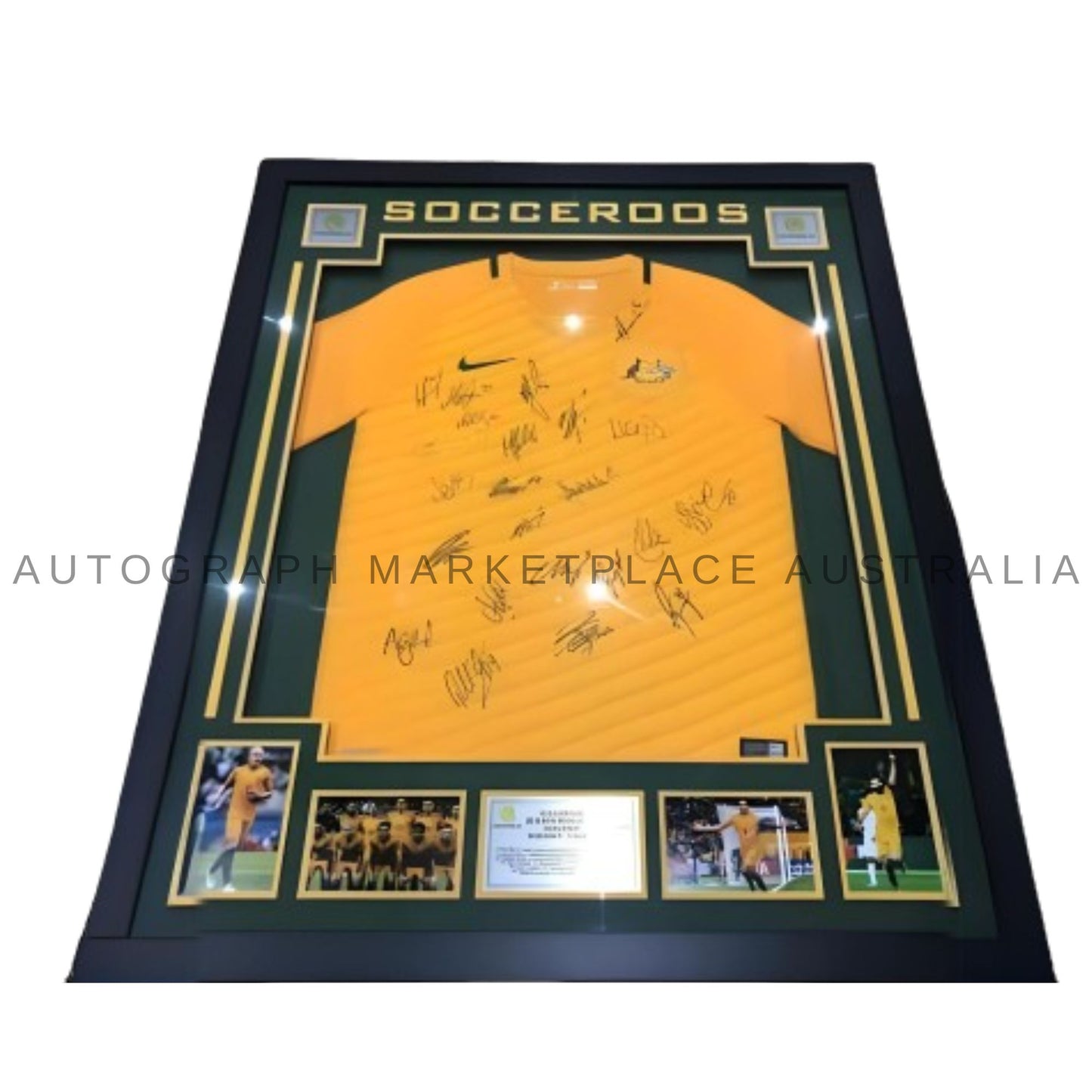 Framed FIFA World cup qualifier signed Socceroos jersey BRAND NEW