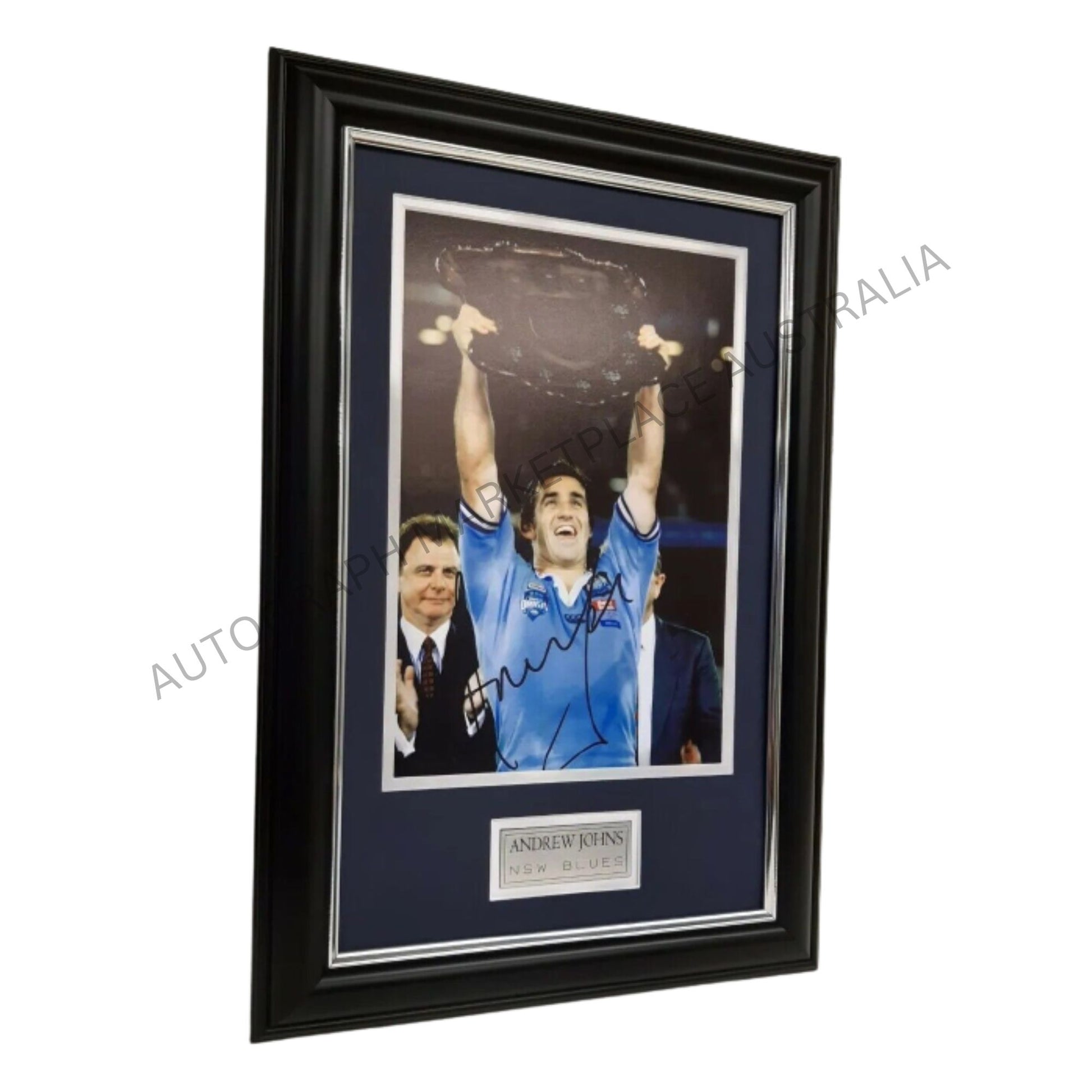 Andrew Johns Autographed NSW Blues Legend Celebration Photo - Framed Memorabilia 