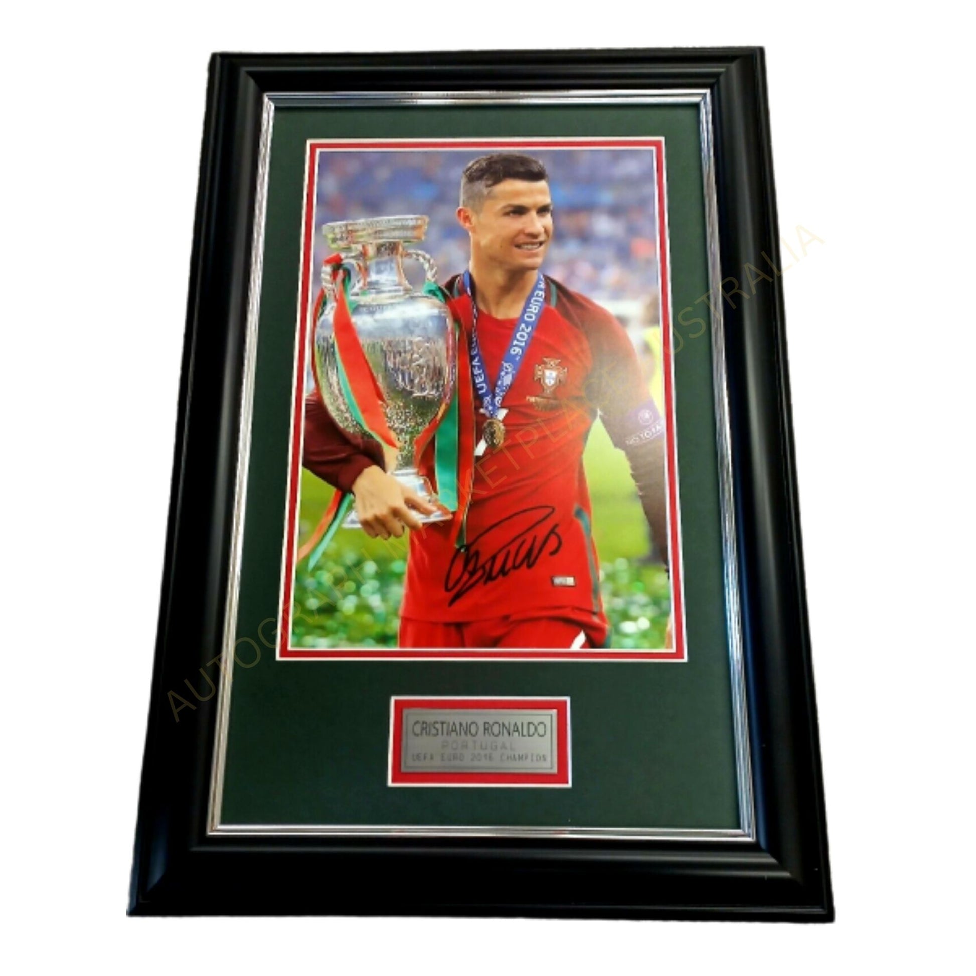 Cristiano Ronaldo Portugal UEFA EURO CHAMPIONS Signed Photo Framed