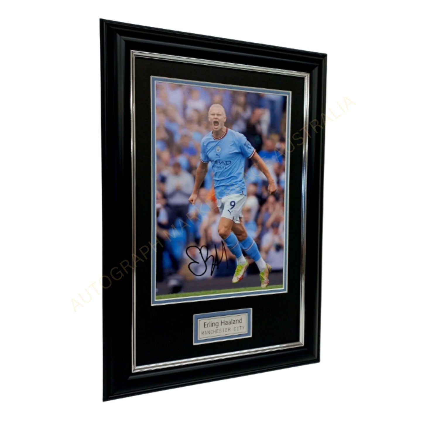Erling Haaland Signed Framed Manchester City Memorabilia