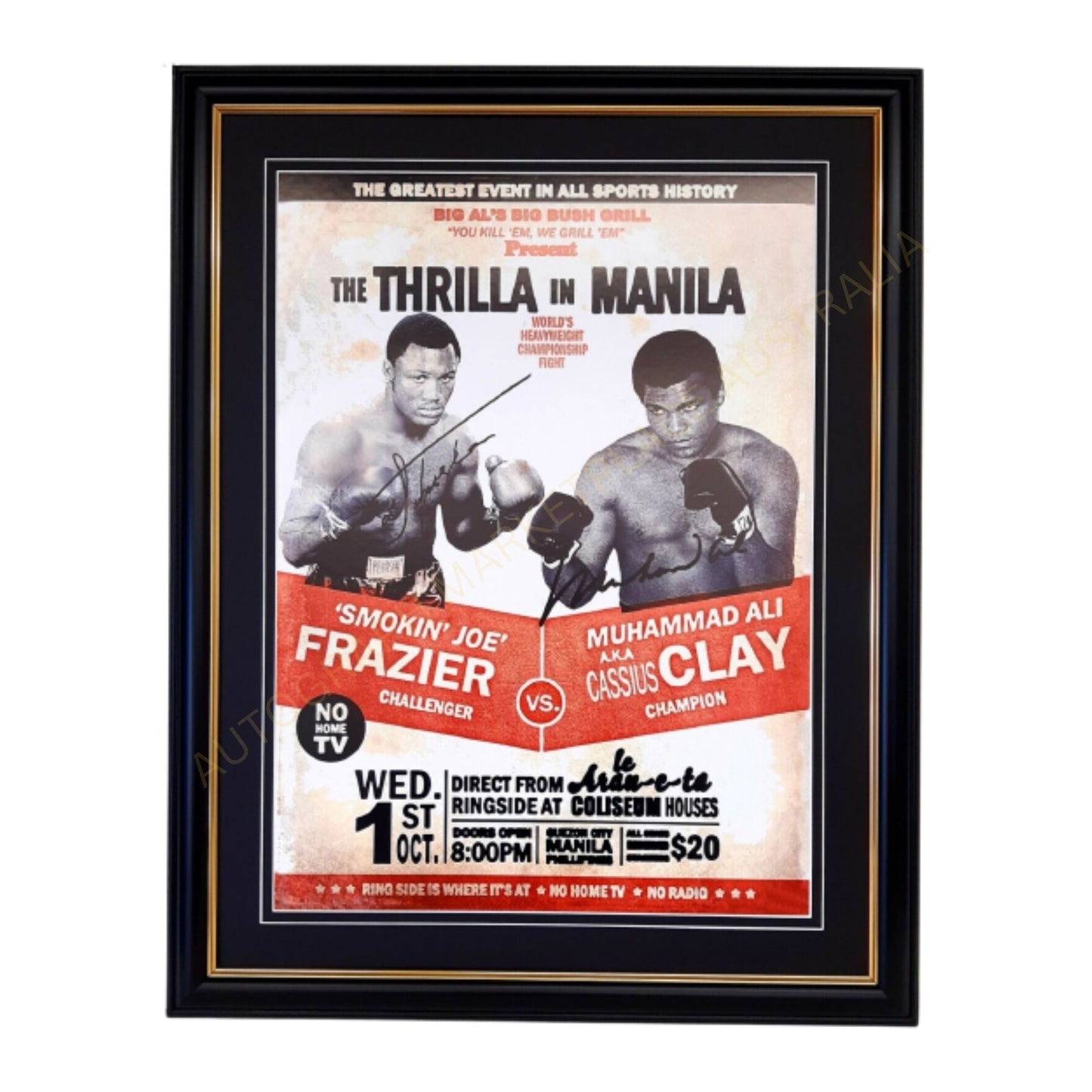 Joe Frazier Vs Muhammad Ali Thrilla In Manila Signed Framed Boxing Memorabilia