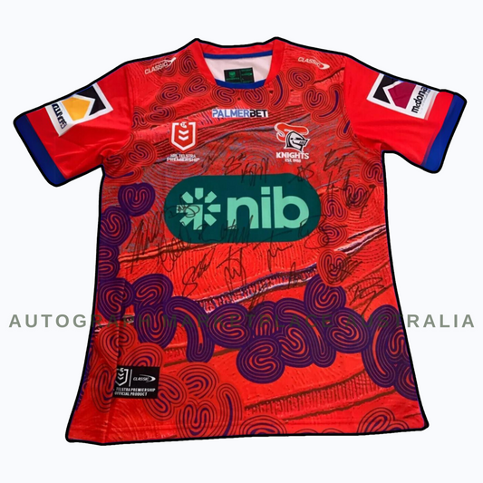 Newcastle Knights Indigenous Signed NRL Rugby League Jersey