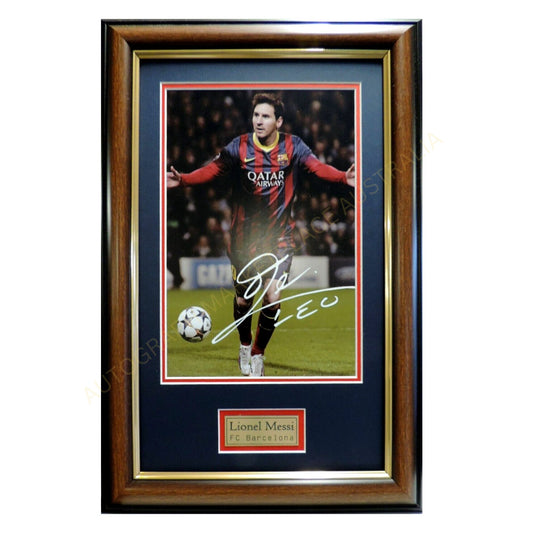 Leo Messi FC Barcelona Photo Print Framed Soccer Memorabilia