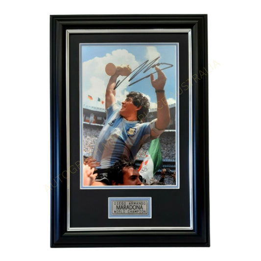 Maradona World Champion Signed Framed Photo