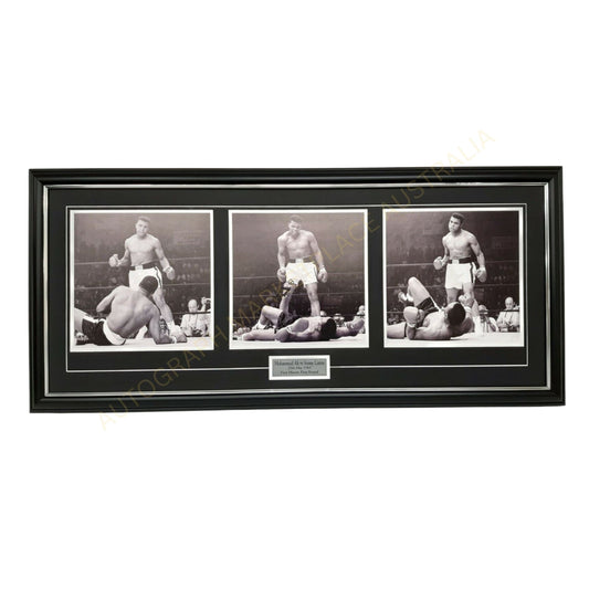Muhammad Ali Vs Sonny Liston Signed Framed Boxing Memorabilia First Minute KO