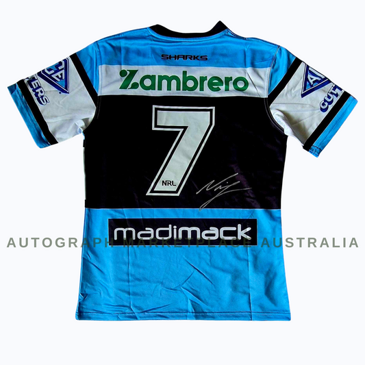 Nicho Hynes Signed Cronulla Sharks 2024 NRL Jersey