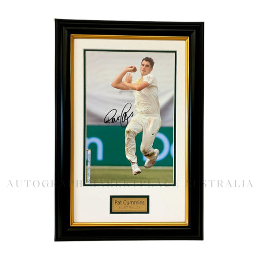 Exclusive Pat Cummins Autographed Cricket Australia Memorabilia - Limited Edition Framed Collection