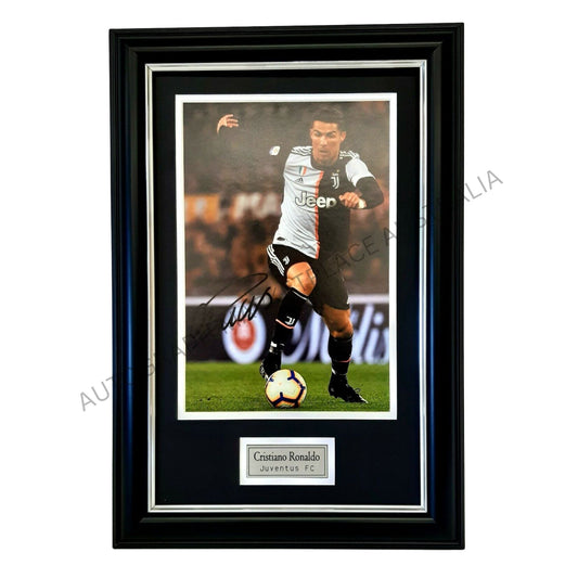  Cristiano Ronaldo Signed Framed Photo | Juventus Serie A Soccer Memorabilia