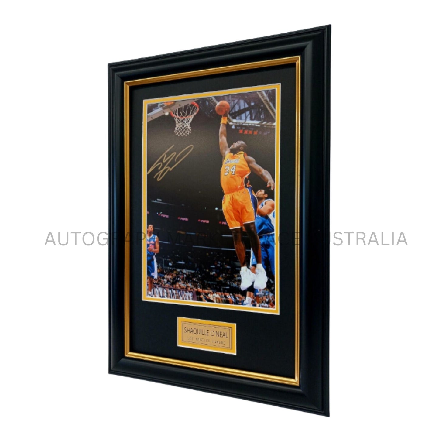 Shaquille O'Neal LA LAKERS Action Photo Signed Framed Memorabilia