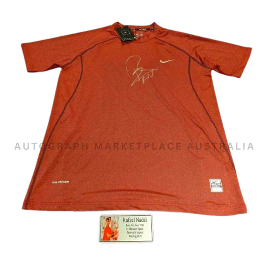 Rafael Nadal Autographed Nick Tennis Shirt with Commemorative Plaque