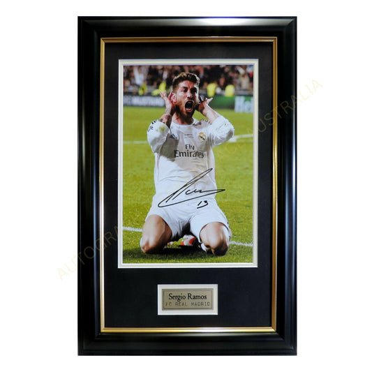Sergio Ramos Signed Framed Real Madrid Memorabilia