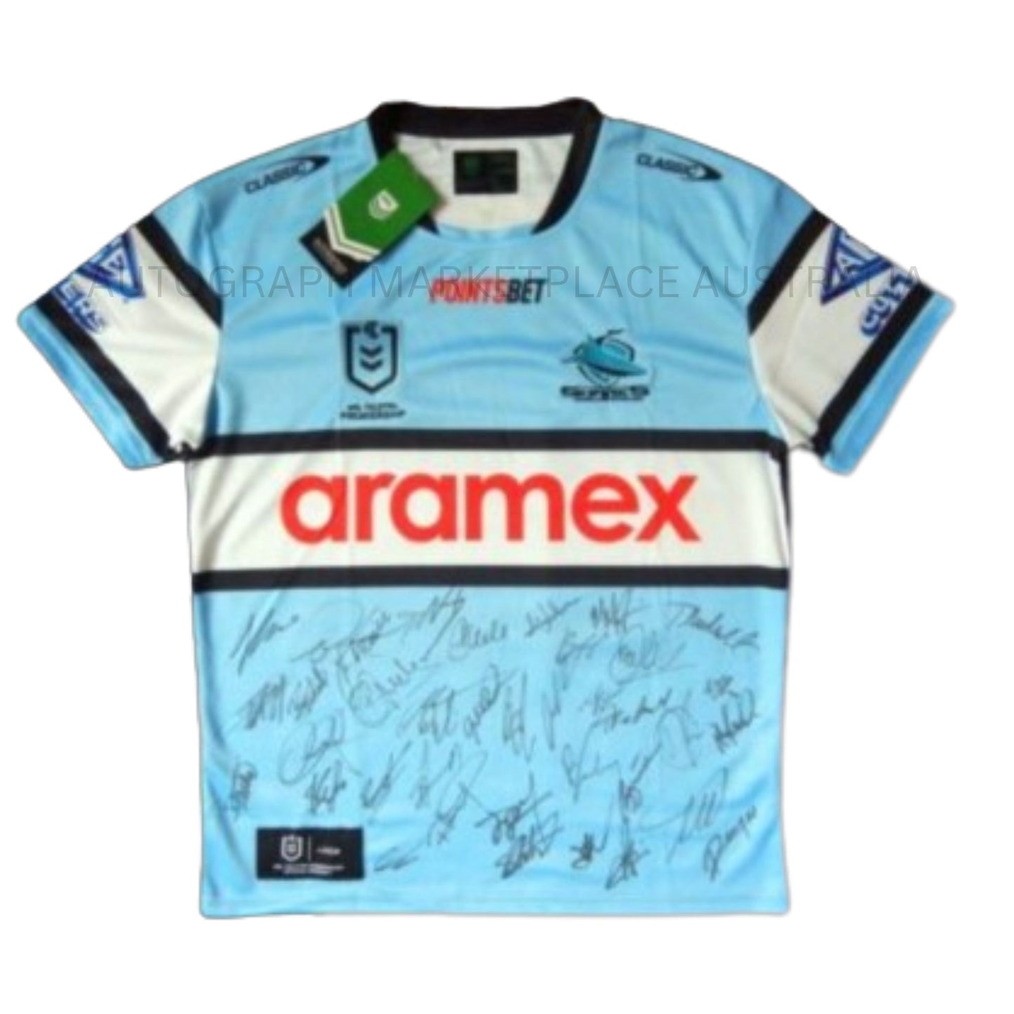  Cronulla-Sutherland Sharks 2023 NRL Home Jersey - Limited Edition Signed Collectible