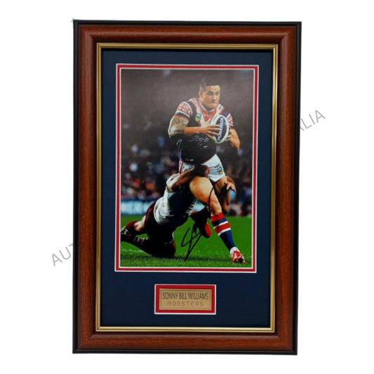 Sonny Bill Williams Sydney Roosters Signed Action Photo Framed Memorabilia