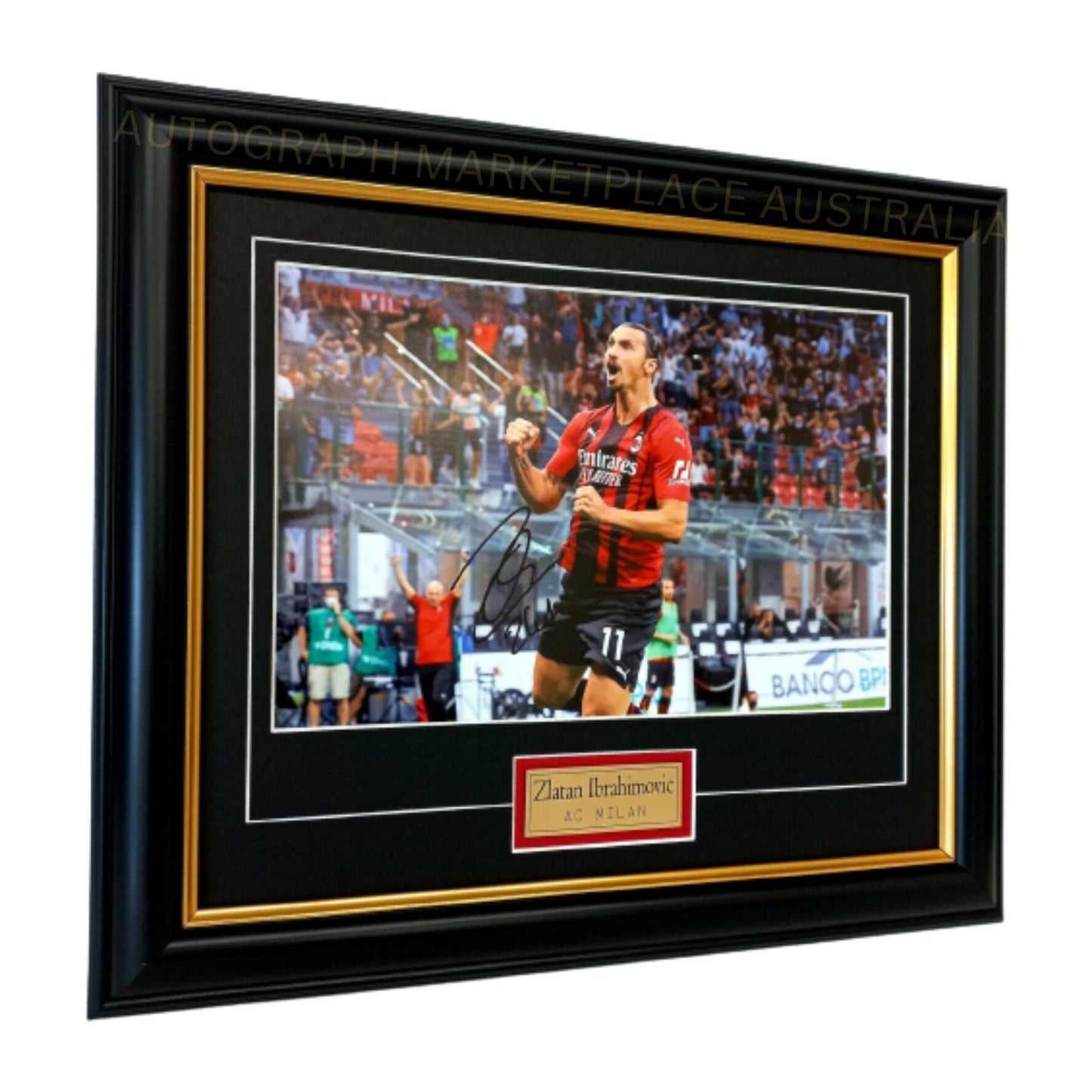 ZLATAN IBRAHIMOVIC SIGNED AC MILAN SERIE A CELEBRATION PHOTO FRAMED