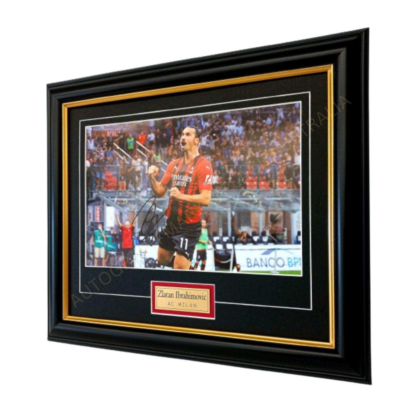 ZLATAN IBRAHIMOVIC SIGNED AC MILAN SERIE A CELEBRATION PHOTO FRAMED