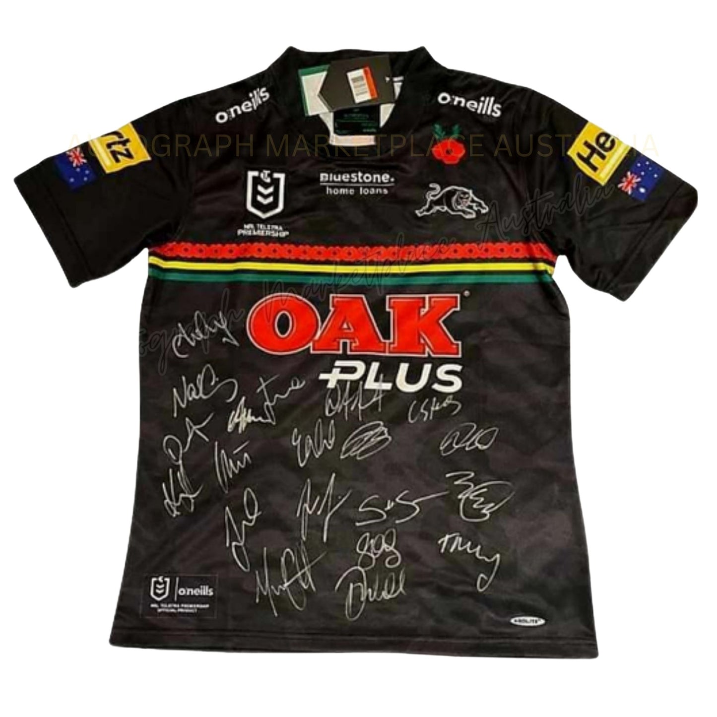 Penrith Panthers 2022 Autographed/Signed ANZAC NRL Jersey